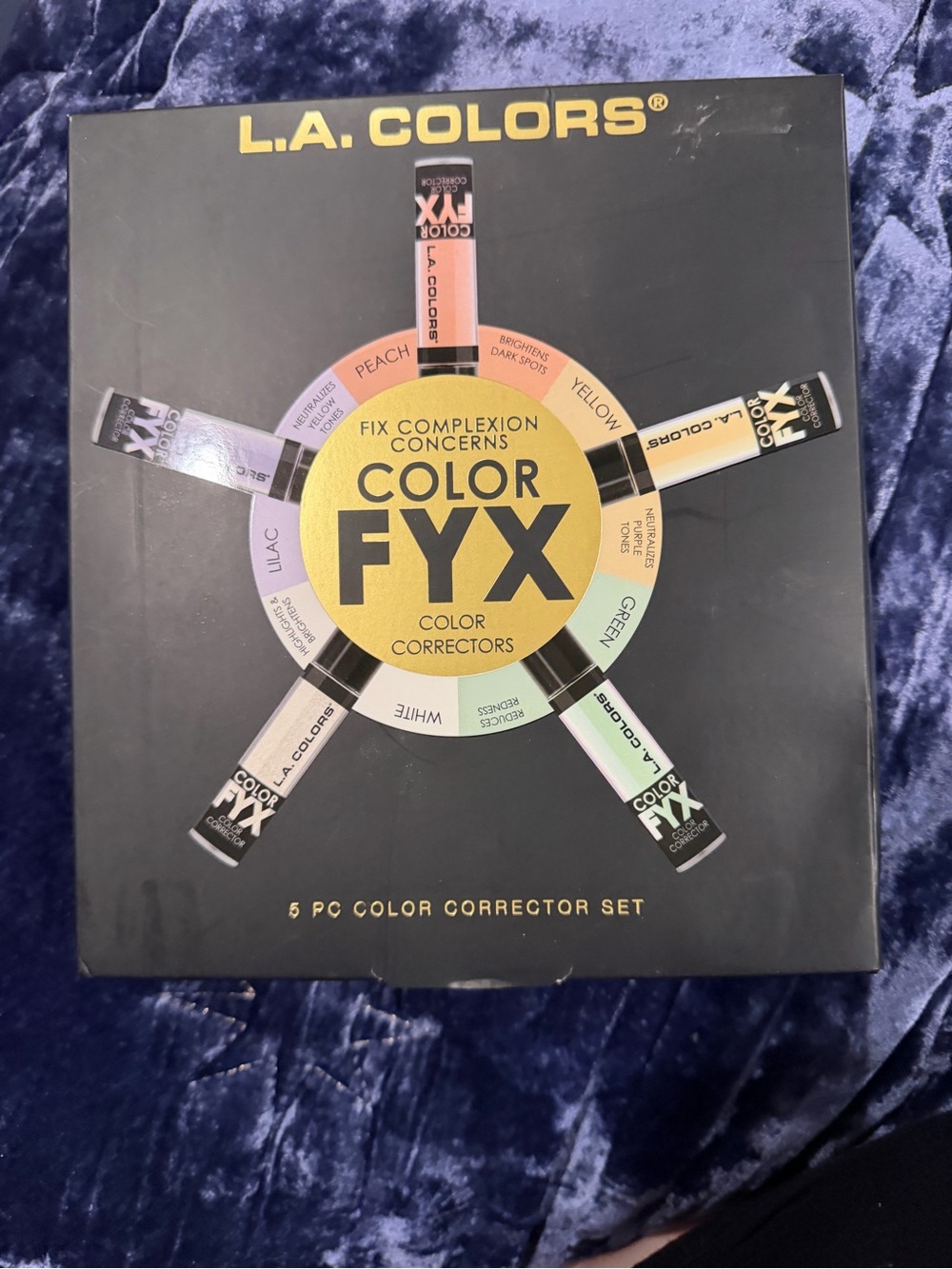 L.A. COLORS Color FYX Corrector Set – Peach, Lilac, Yellow, Green, White